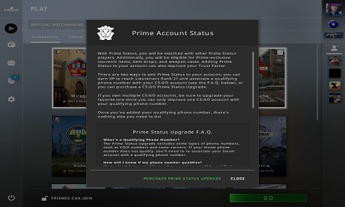 cs go prime status upgrade
